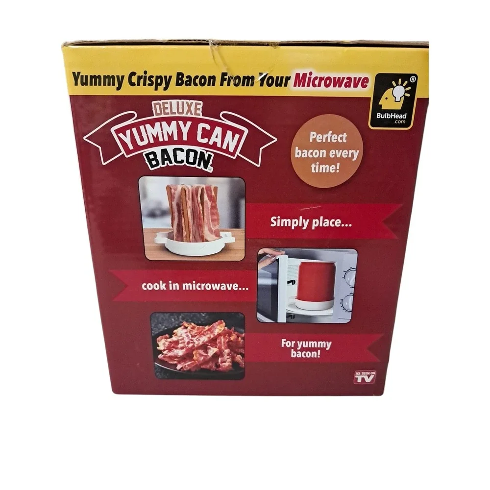 NEW SEALED Yummy Can Bacon Deluxe Microwave  AS-SEEN-ON-TV Makes Crispy